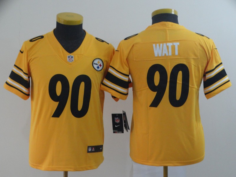 Youth Pittsburgh Steelers #90 Watt yellow Nike Limited NFL Jerseys->chicago cubs->MLB Jersey